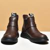 Fashion British Style Men's Workwear Shoes Retro Brown Handsome Men's Motorcycle Boots Business Versatile Formal High Top Shoes