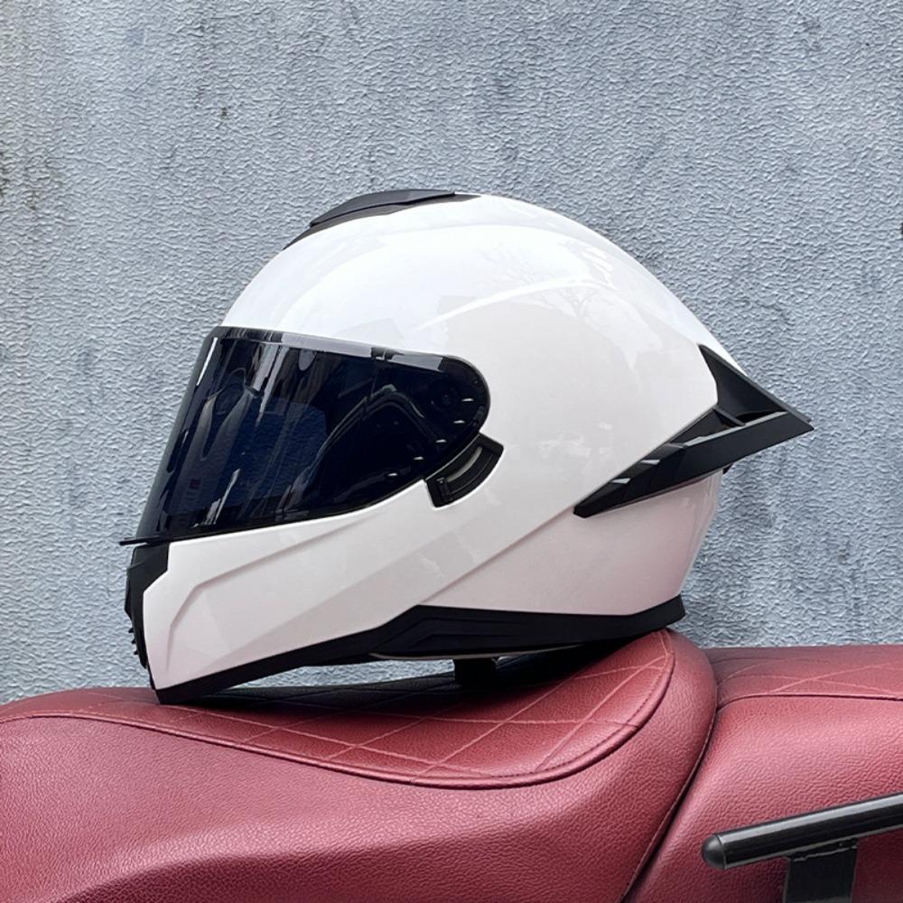 DOT Full Helmet Double Mirror Helmet Men's Four-season Universal Hard Hat Female Knight Locomotive Double Lens