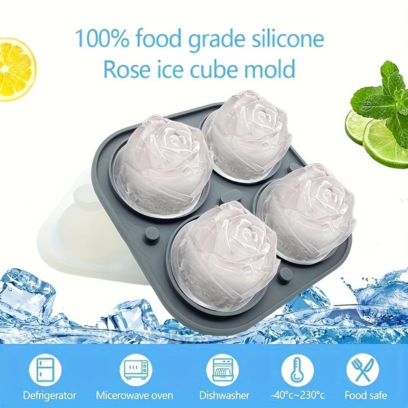 

Silicone Rose-Shaped Ice Mold Tray - 1pc, Ideal for Chilled Beverages, Coffee & Juice, Perfect Summer Kitchen Accessory серый