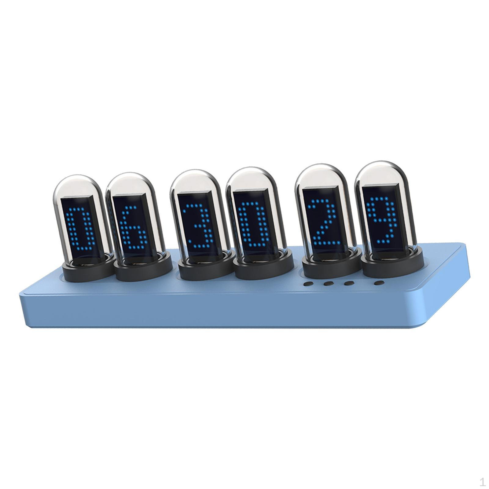 

IPS Nixie Tube Clock Creative Electronic с Wi-Fi Sync, питанием от USB, настольным орнаментом Glow синий