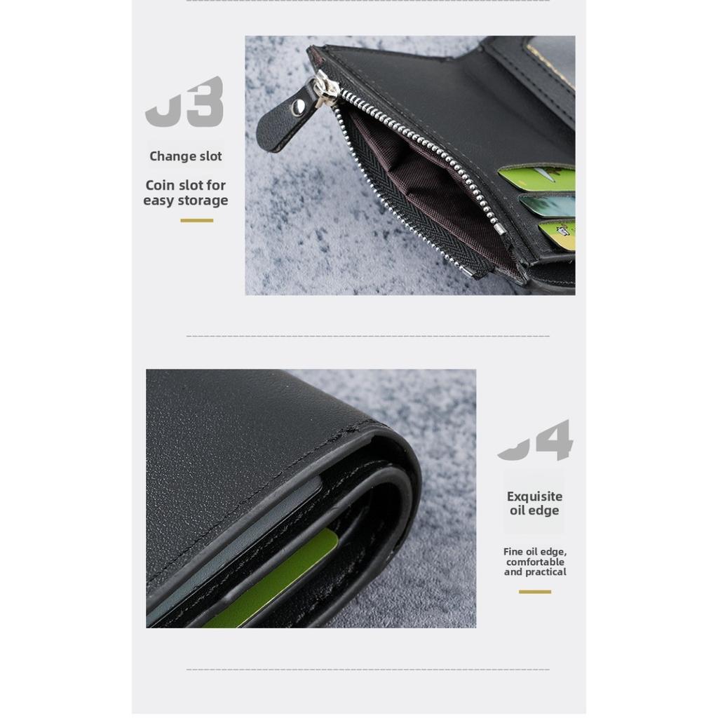 Men's Short Wallet Multifunctional Zipper Bag