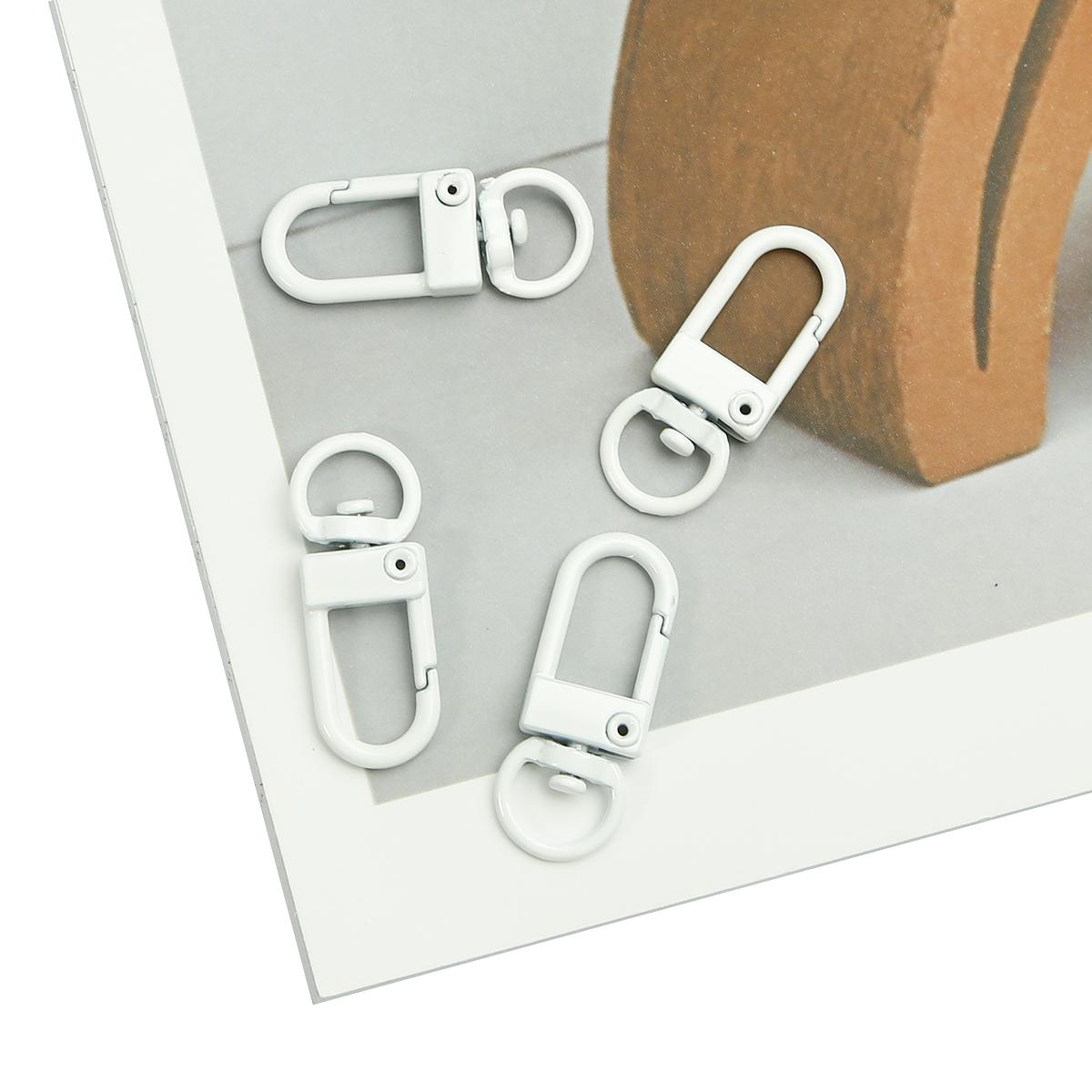 

5 шт. металлическая застежка-лобстер, соединительные кольца для ключей для сумки, ремня, цепочки для собак, DIY ювелирные изделия, фурнитура 12×33mm белый