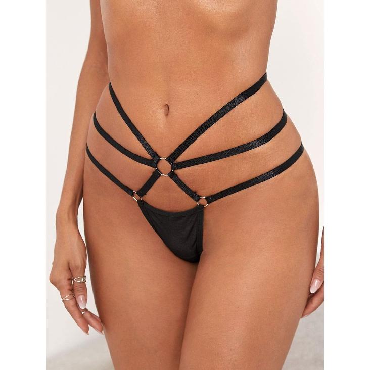 SOLY HUX Women's Sexy Cut Out Mesh Thongs Underwear Panties