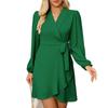 Women's Elegance Women's Long Sleeve Lapel Hemline Dress Dress