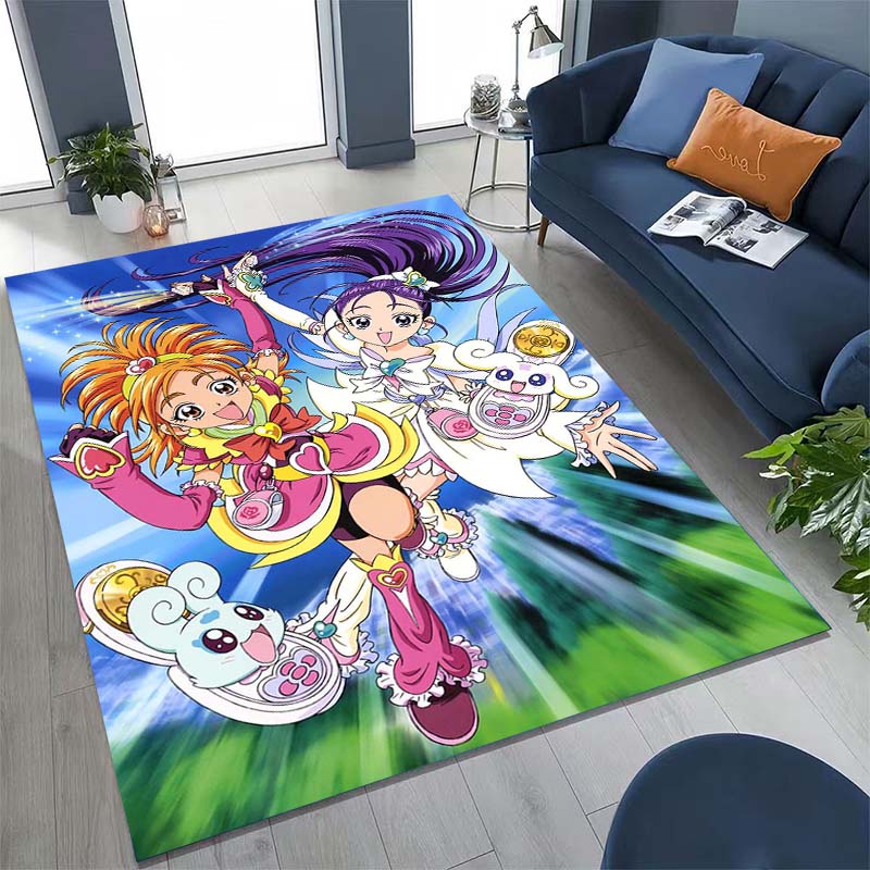 Cute Cartoon Pretty Cure Pattern Rug, Large Area Non-slip Washable Rug,, Suitable for Bedroom Home Decoration.666