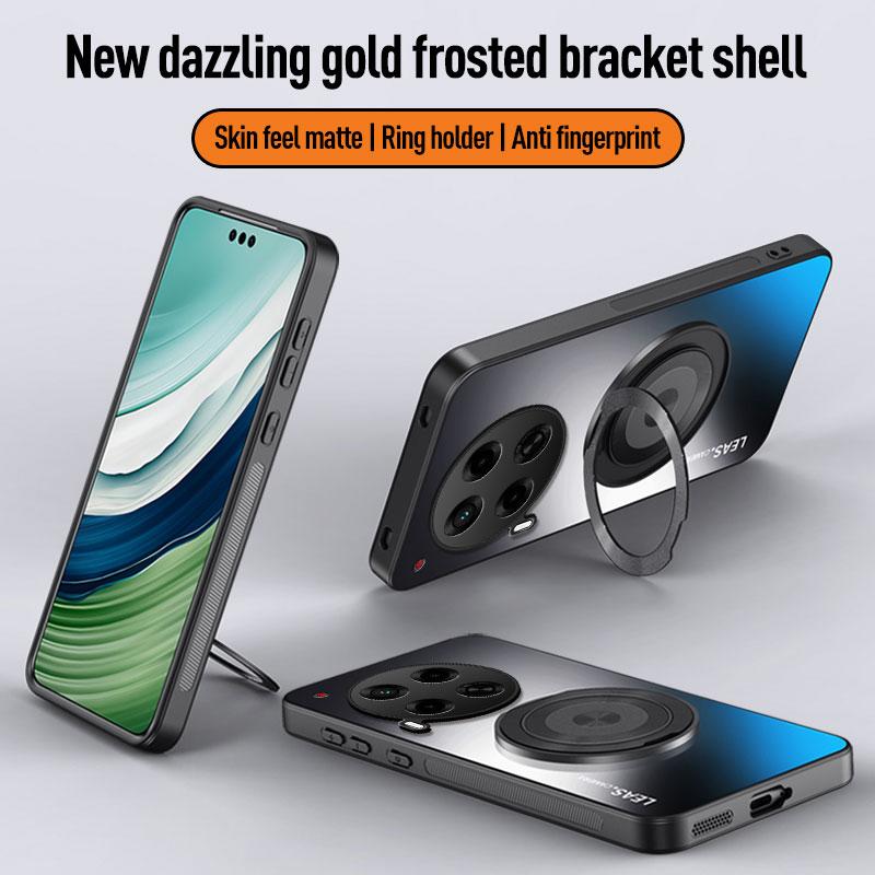 EUCAGR For Tecno Camon 30 Luxury AG Frosted Soft PC+TPU Matte Stand Back Cover For Tecno Camon30 Phone Case Coque WIth Kickstand