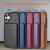 Applicable to iPhone17 mobile phone case Samsung S25 magnetic wireless charging card bag bracket anti-drop protective case 16E