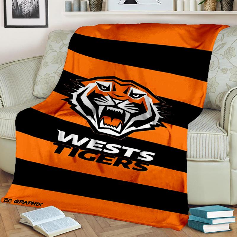 Coperta Wests Tigers Roar Forza E Orgoglio Adatta per Divani, Letti, Uffici E Campeggio - Regalo Perfetto per Halloween Natale
