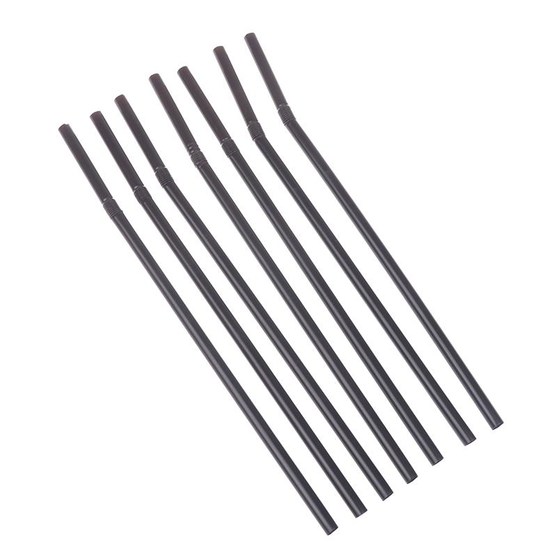 100Pcs Drinking Straws Black Flexible Wedding Party Supplies Drinking Straws Kitchen
