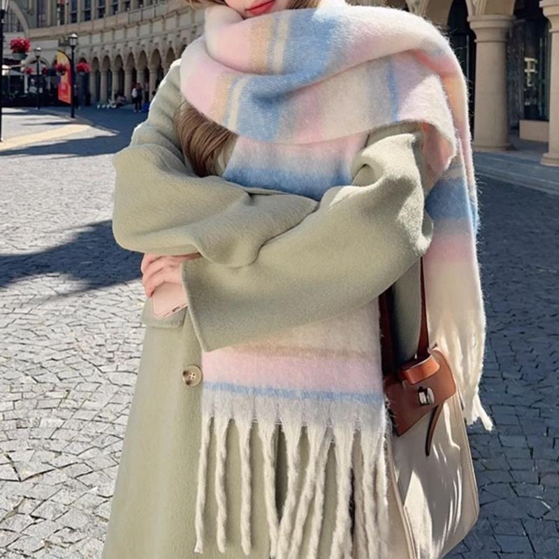 Парные шарфы - Мягкие и толстые шарфы, новые зимние большие шарфы, теплые и ветронепродуваемые шарфы и большие шали