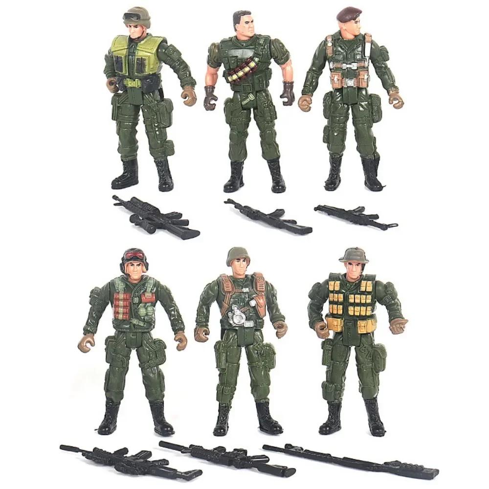 

6/12Pcs Warrior Elite Force Military Action Figure Toys with Weapons 10cm Terrorist SWAT Team Soldiers for Children Playing Beautiful Gift