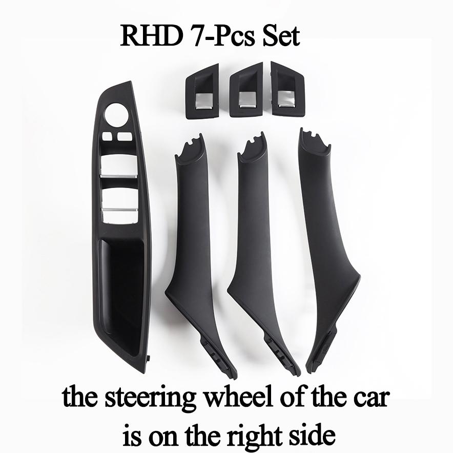 Suitable for Carbon Fiber Inner Handle F10 F11 F18 5Series Armrest Pull Trim Cover 7 Pcs Set 51417225875 51417261933 51417225879