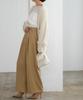 Beautiful Silhouette Wide Pants BFXN2070 SP Camel [Yours] One-Tuck Women's