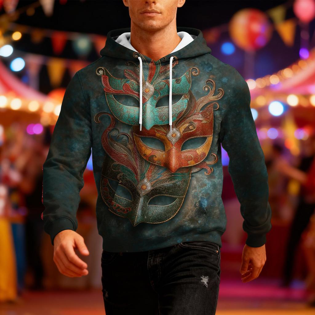 Men's Long-Sleeve Casual Hooded Sweatshirt