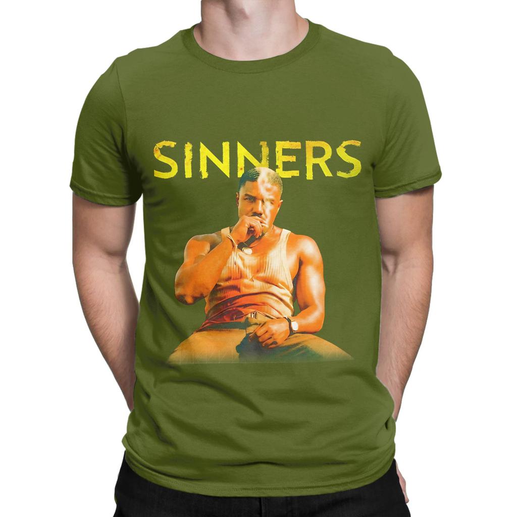 Michael B and Sinners smoking Funny 100 Cotton TShirt Sinners Tops Tees For Unisex