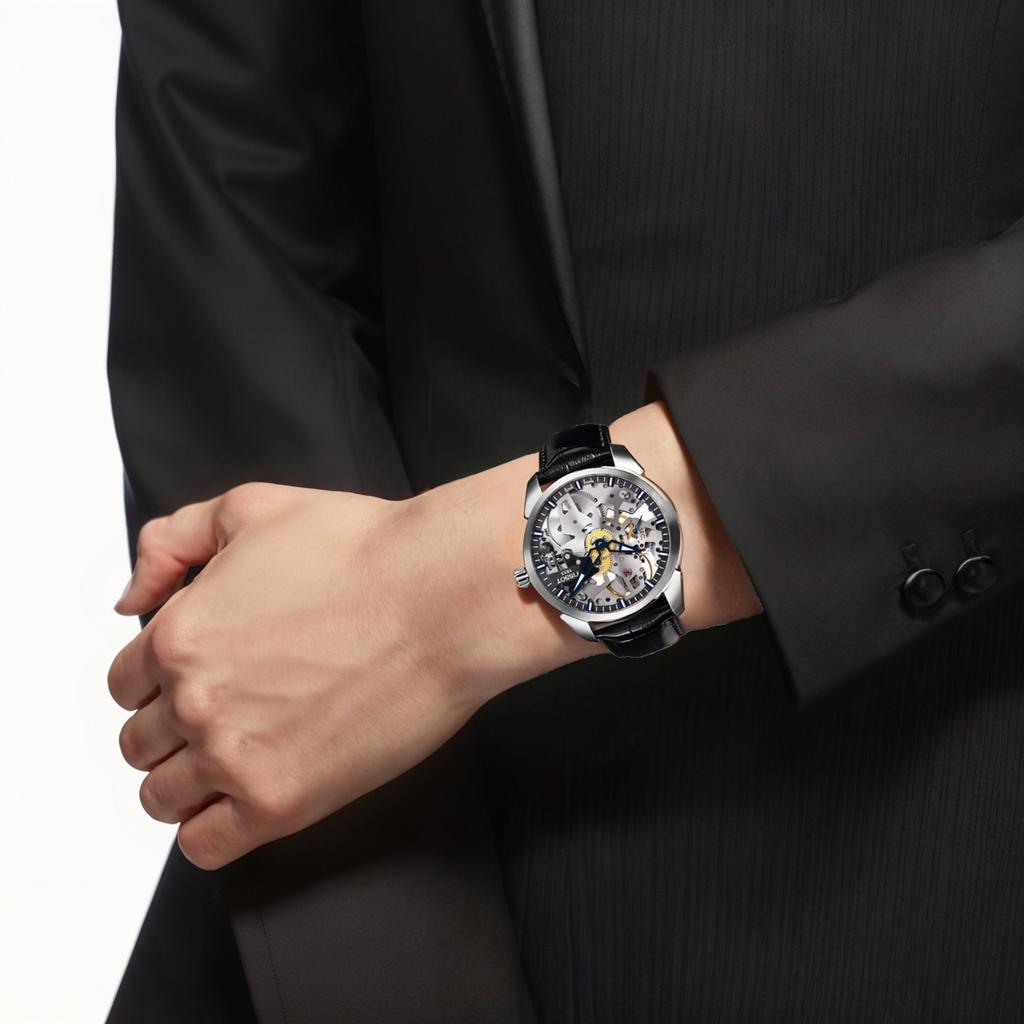 TISSOT Tencel Collection Manual Mechanical Movement 5m Waterproof Men's Watches Watch 43mm White Dial T070.405.16.411.00