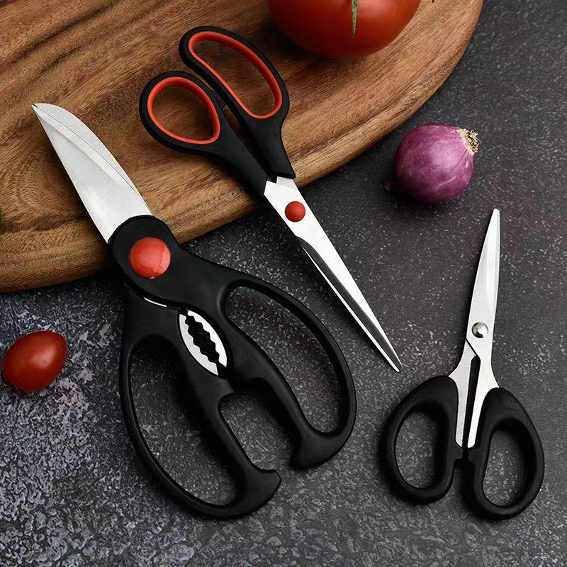 Three-Piece Multipurpose Kitchen Scissors Set: Practical for Chicken, Fish, and More