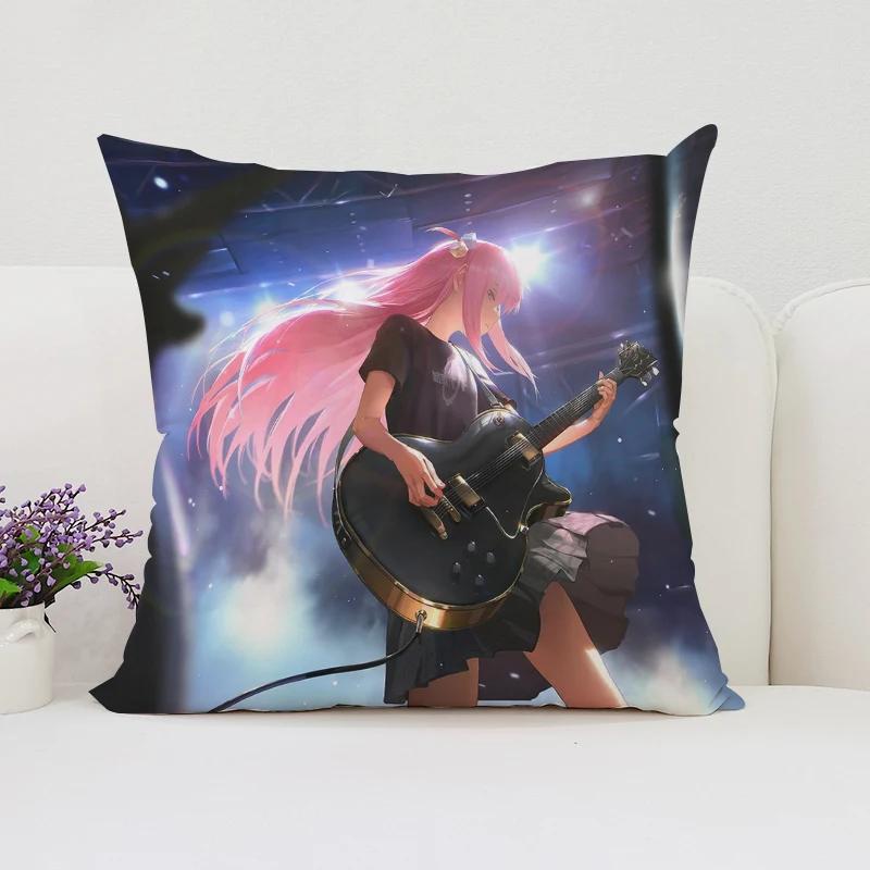 40x40cm B-Bocchi the Rock  Reversible Printed Pillow Covers Sofa Cushion Covers Chair Lumbar Cushion Bed Sleeping Pillow