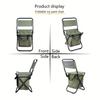 Portable Folding Camping Chair, Lightweight Backrest Stool Compact Folding Chair Seat, Outdoor Backrest Stool with Folding Bag