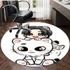 1pc Kpop Team8 Design Printed Area Round Carpet for Bedroom Living Room Home Decor Rugs Mat Non Slip Mat Rug for Bedside