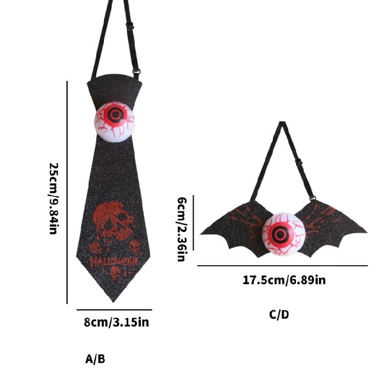 LED Power Glowing Eyeball Necktie For Halloween Costume Theme Parties And Special Event Photography Neckwear Accessory