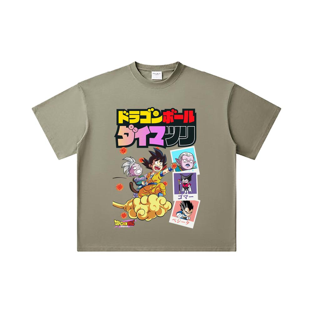 260 GSM Double Yarn 32 Count 100% Cotton Dragon Ball V34 Daima Print Unisex Heavy Cotton T Shirt