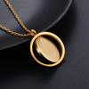 25mm Stainless Steel Rotatable Round Necklaces Customized Name or Logo Metal Charm Statement Mirror Polished Jewelry Gift