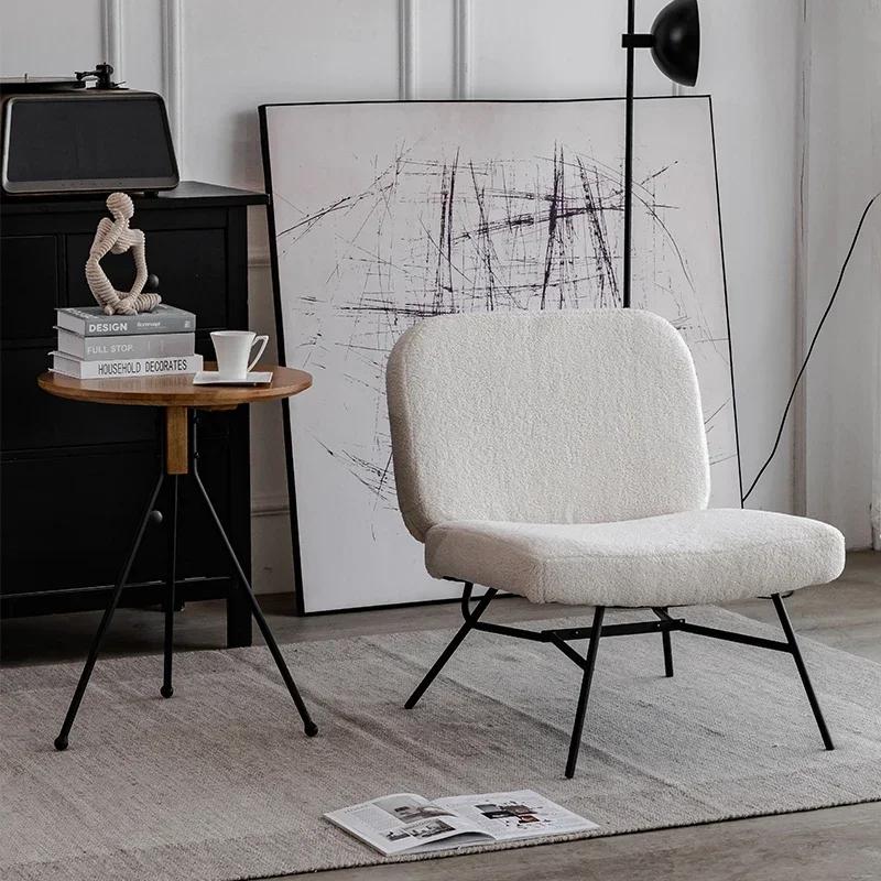 Nordic Light Luxury Lamb Velvet Sofa Chair – Single Retro Iron Design, Suitable for Restaurant & Milk Tea Shop