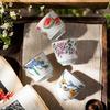 Chinese Ceramic Underglaze Tea Cup Heat Resistant Small Cup Traditional Vintage Style Tea Ware Set for Home Living Room Tea
