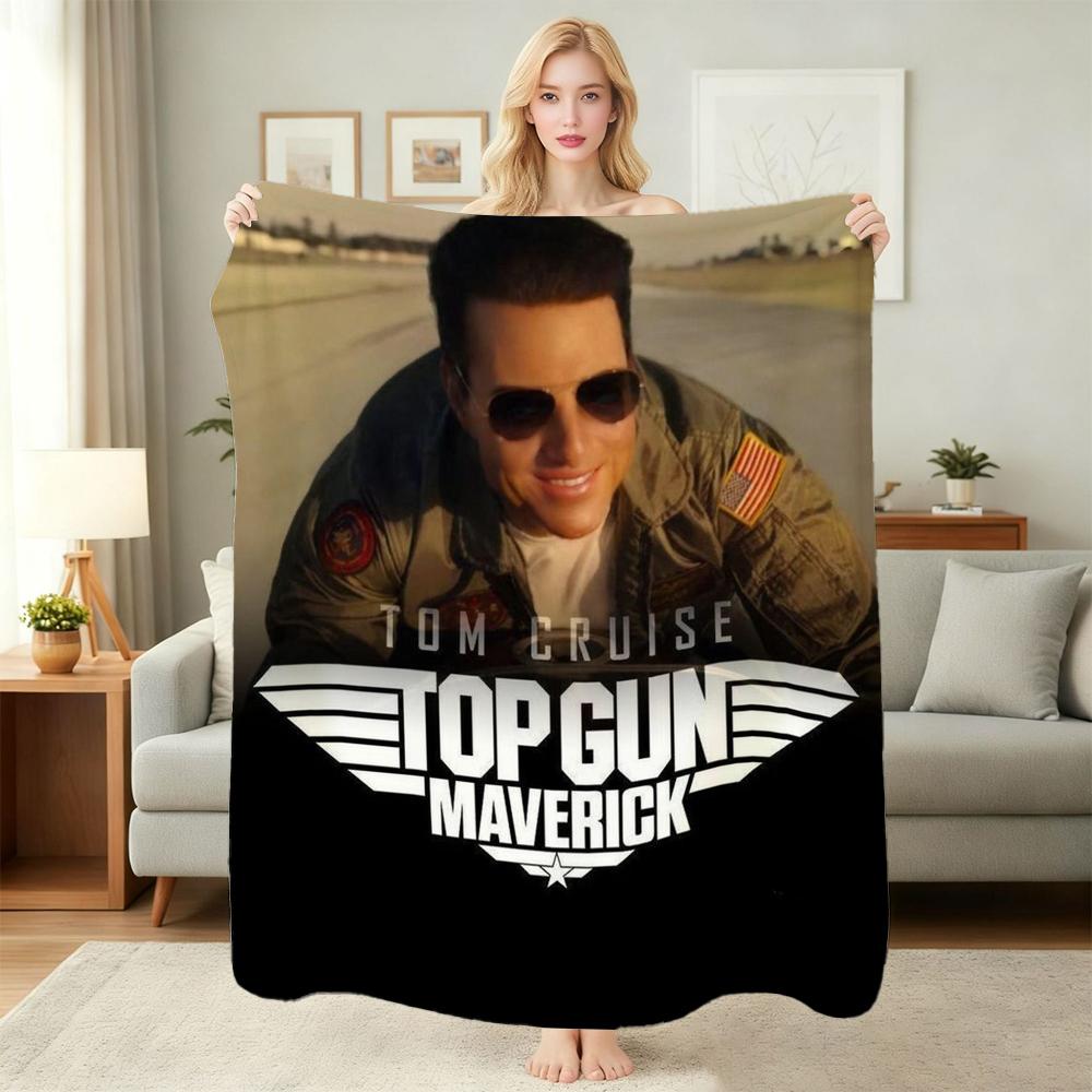 Top Gun Maverick Movie Poster Pattern Blanket Fluffy Plush Throw Blanket For Living Room Gaming Room Home Decor Holiday Gift