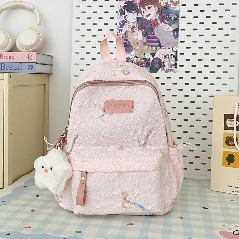Schoolbag High-value embroidery design schoolbag Japanese versatile girl schoolbag Large capacity junior high school student backpack female