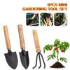 3PC/Set Garden Rake Shovels Wood Handle Metal Head Mini Kids Tool Garden Supplies DIY Garden Flowers Plant Weeding Seeding Tool