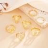 Salircon 7Pcs Trendy Vintage Heart Rhinestone Rings for Women Exquisite Metal Butterfly Chic Open Knuckle Ring Charm Jewelry Set