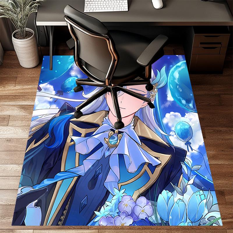 1pc Genshin Impact Neuvillette1 Design Printed Area Rug Carpet for Bedroom Living Room Home Decor Rugs Mat Non Slip Mat Rug for Bedside