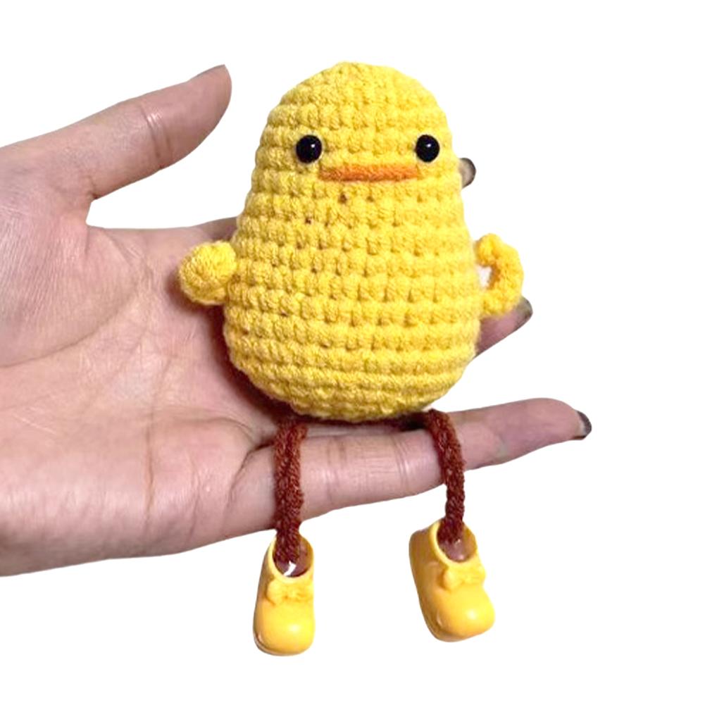 Cute Crochet Positive Energy Duck Reusable Handwoven Duck Energy Duck Ornament for Home Room Decor Birthday Gift