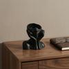 Pen Holder, Abstract Thinker Sculpture Desk Organizer, 3D Printed Holding Face Figurine Flower Vase for Makeup Brushes