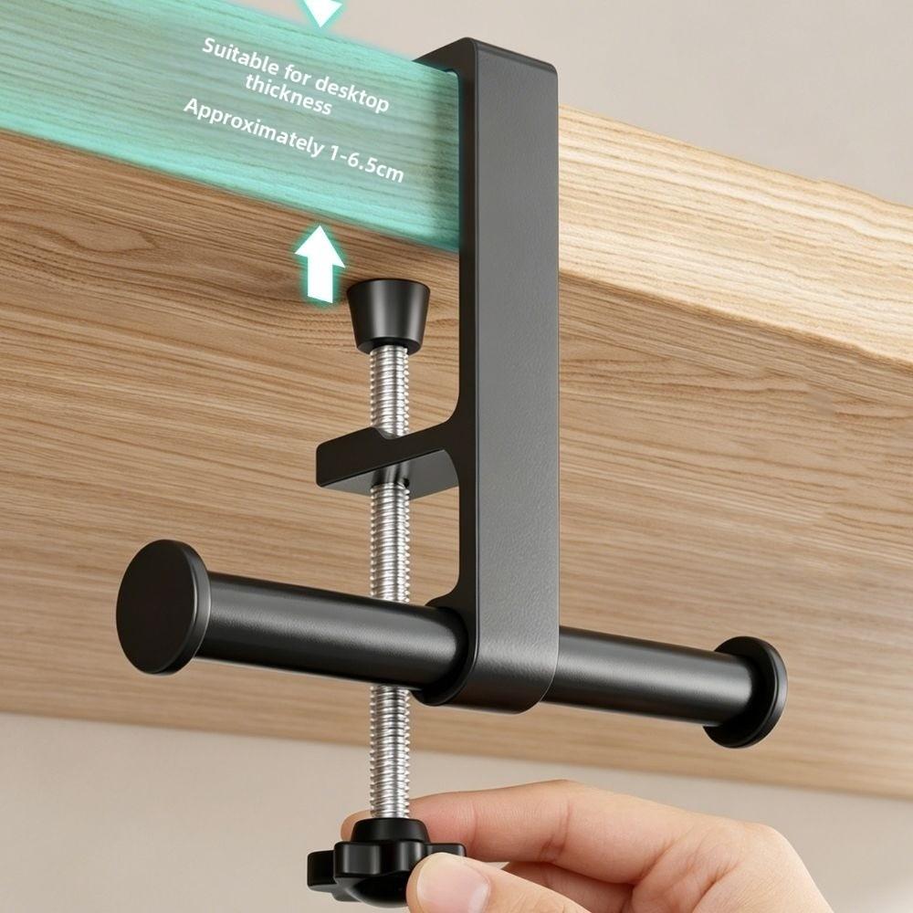 Adjustable Clamp Desk Bag Hanger Aluminum Alloy Under Desk Clamp Hook Dorm Room