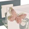 Sophia Pink Butterfly Glass Single Tea Light Holder