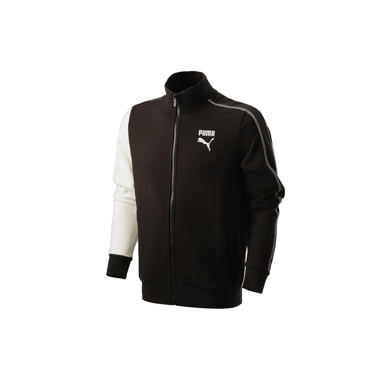 PUMA Kontrast T7 Stand Collar Contrasting Colors Jacket Black Men s 531310-01 M