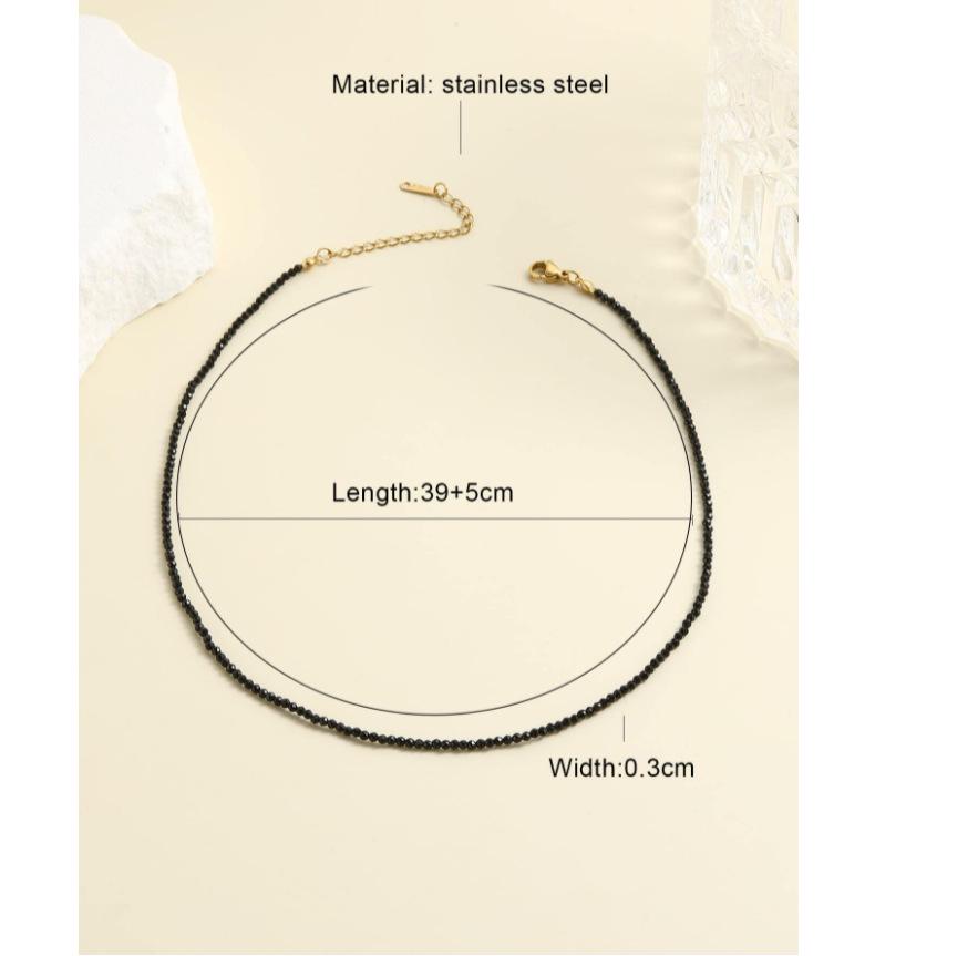 

Европейская и американская мода Ожерелье-чокер из бусин черной шпинели для женщин