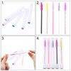 20pcs Reusable Makeup Brushes Tube Eyelash Brush Eyebrow Brush with New Eyelash Resin Drill Replaceable Brushes Dust-proof