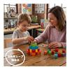 Across Rainbow Shape Cube Building Blocks, Wooden, 64 Pieces, 8 Colors, 50 Model Cards, Spatial Awareness, Thinking Skills, Concentration Montessori