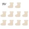Creative Graffiti Wood Shapes 10Pcs 2D Wooden Christmas Ornaments, Blank DIY Craft Hanging Tags, Unfinished Blanks Tree Decorations, Slices