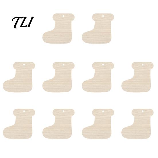 Creative Graffiti Wood Shapes 10Pcs 2D Wooden Christmas Ornaments, Blank DIY Craft Hanging Tags, Unfinished Blanks Tree Decorations, Slices
