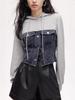 Korean Retro Patchwork Denim Hoodie Women's Short Jacket