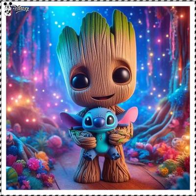 Groot Stitch Cartoon Diy Diamond Painting Canvas Home Decoration for Wall Bedroom Handmade Gift