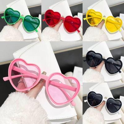 Klassischer Bestseller Herzförmige Schillernde Pfirsichfarbene Sonnenbrille - Perfekt für Partys, Abschlussbälle und Mode-Spaß