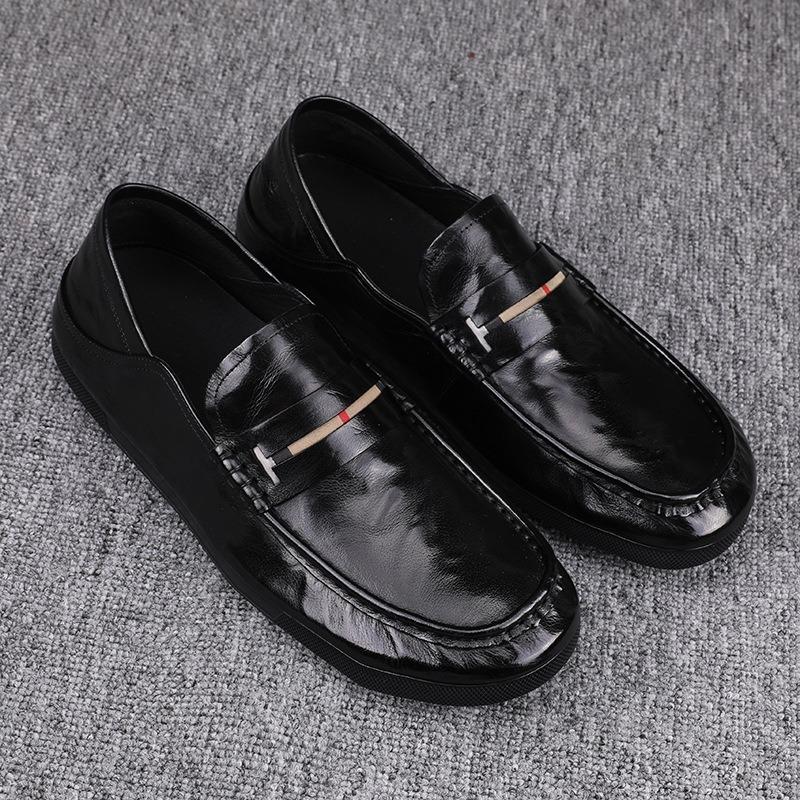 Autumn Summer Men's Leather Shoes 2025 Soft Leather Business Casual Flat Shoes Comfortable Slip-On Men's Loafers Wedding Party