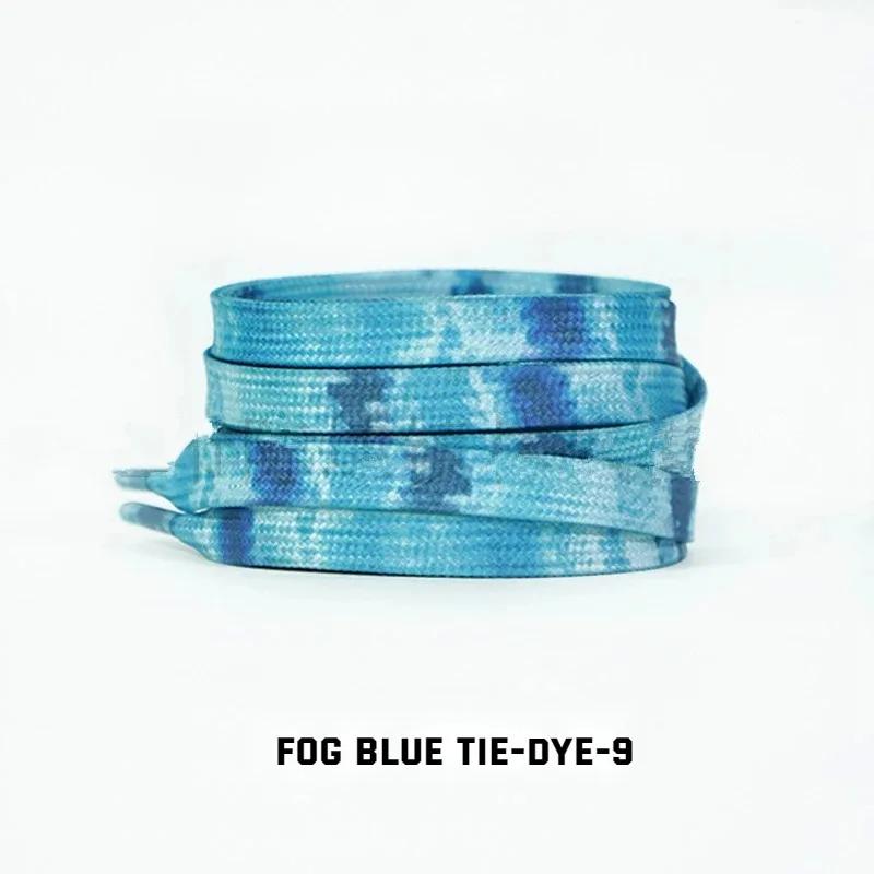 Stripes Tie-dye Laces Dazzling Blue Shoelace Colorful Flat Gradation Shoelaces Sneakers Personality Rope Men Women with The Same