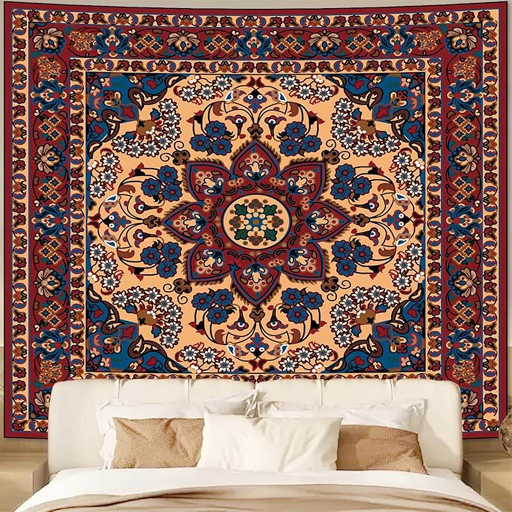 Bohemian Sun Moon Mandala Tapestry Tribal Ethnic Geometric Wall Hanging for Living Room Home Decor Wall Hanging Tapestry